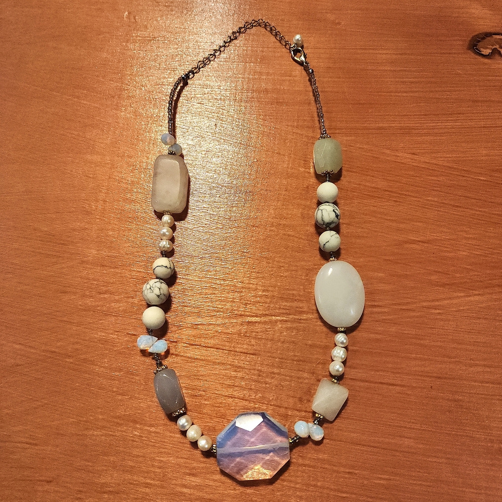 Howlite & Opalite Stone Necklace